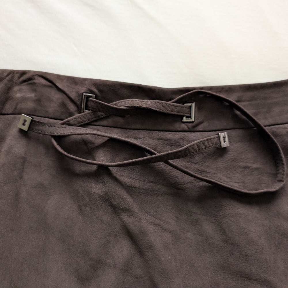 Vintage Nine West Brown Suede Skirt - Picture 5 of 9